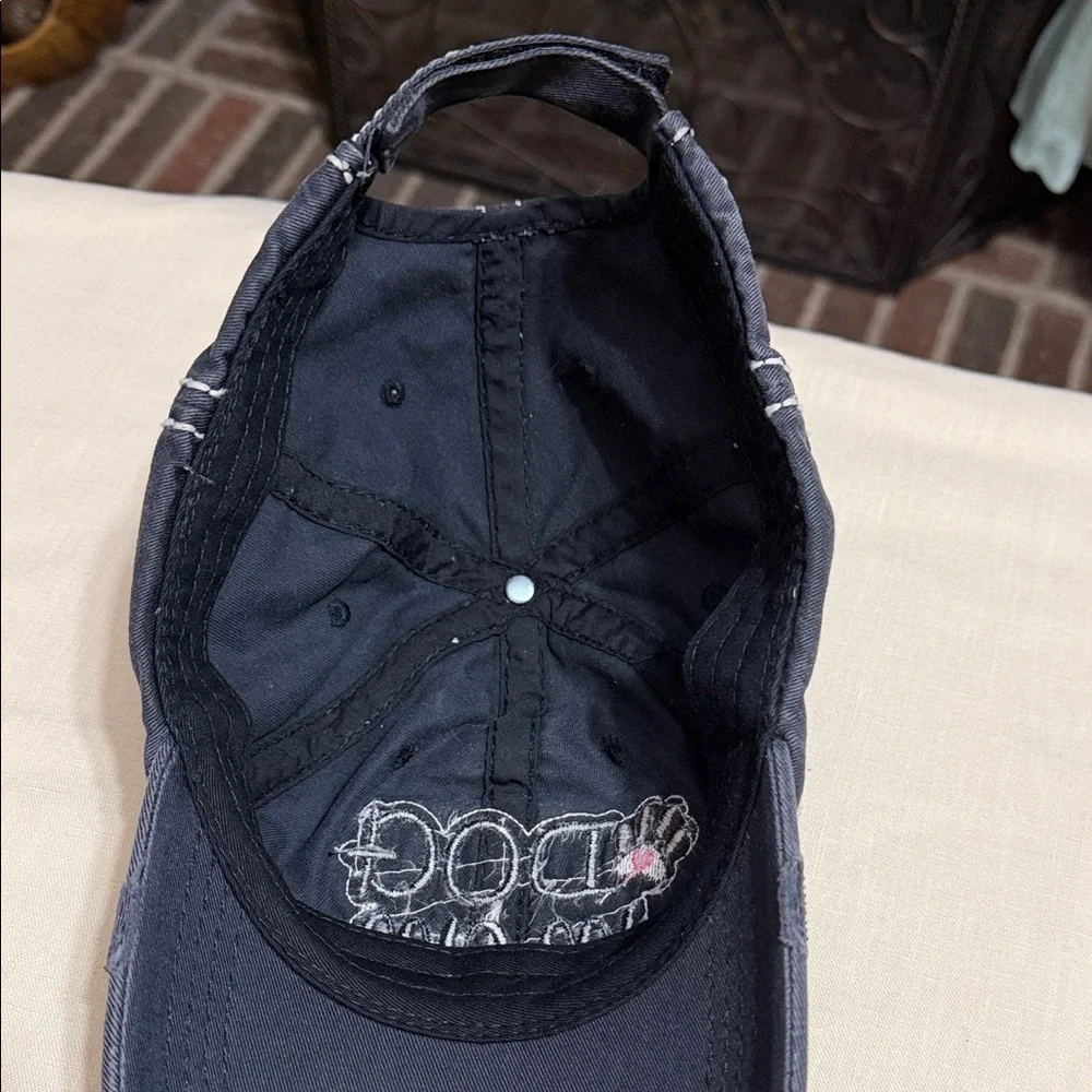 KBETHOS Charcoal Gray 'Dog Mom' Distressed Trucker Hat with Patch, Adjustable.